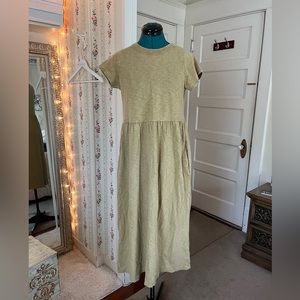 Green Cotton Knit Midi Dress